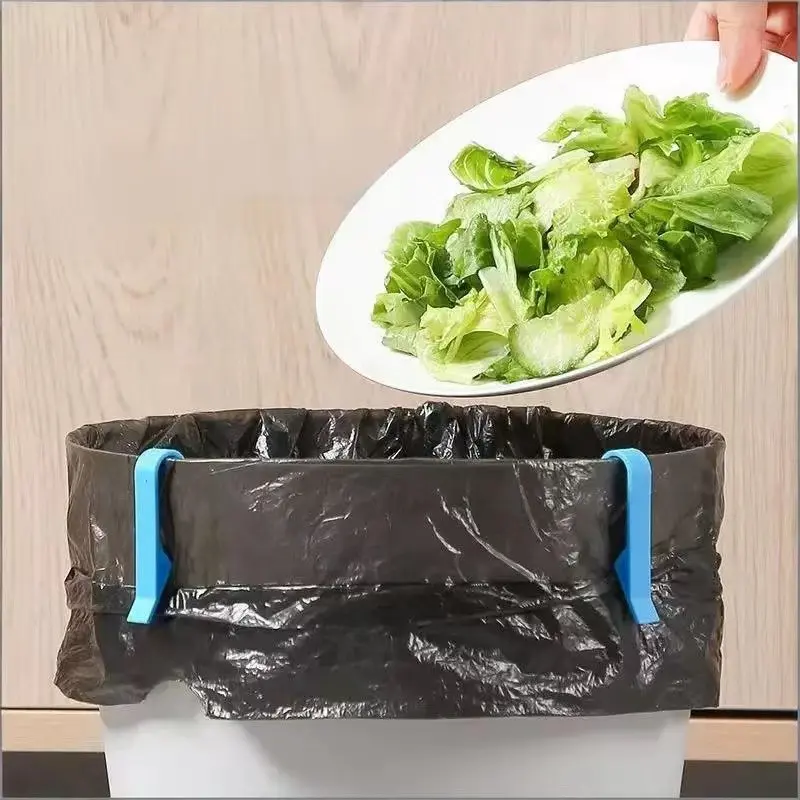 Blue Plastic Trash Can Clip, Practical Tool to Fix Garbage Bags, Lightweight Durable, Easy to Clean, Ideal for Office Waste Bins