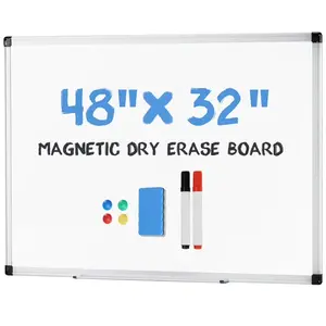 48 X 32 inches Magnetic Dry Erase Board with Aluminum Frame, Whiteboard for Home，School，Office