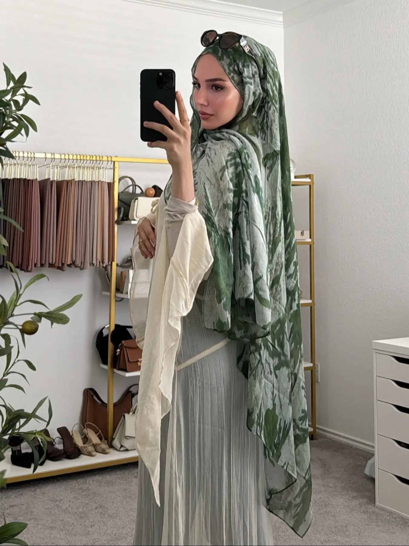 Women's Elegant Fashion Scarf For Muslim Gradient Polyester Muslim Islamic Hijab 80x180cm Water Wave Shawl Head Scarf Breathable Casual Versatile New Ramadan Festival Hijab
