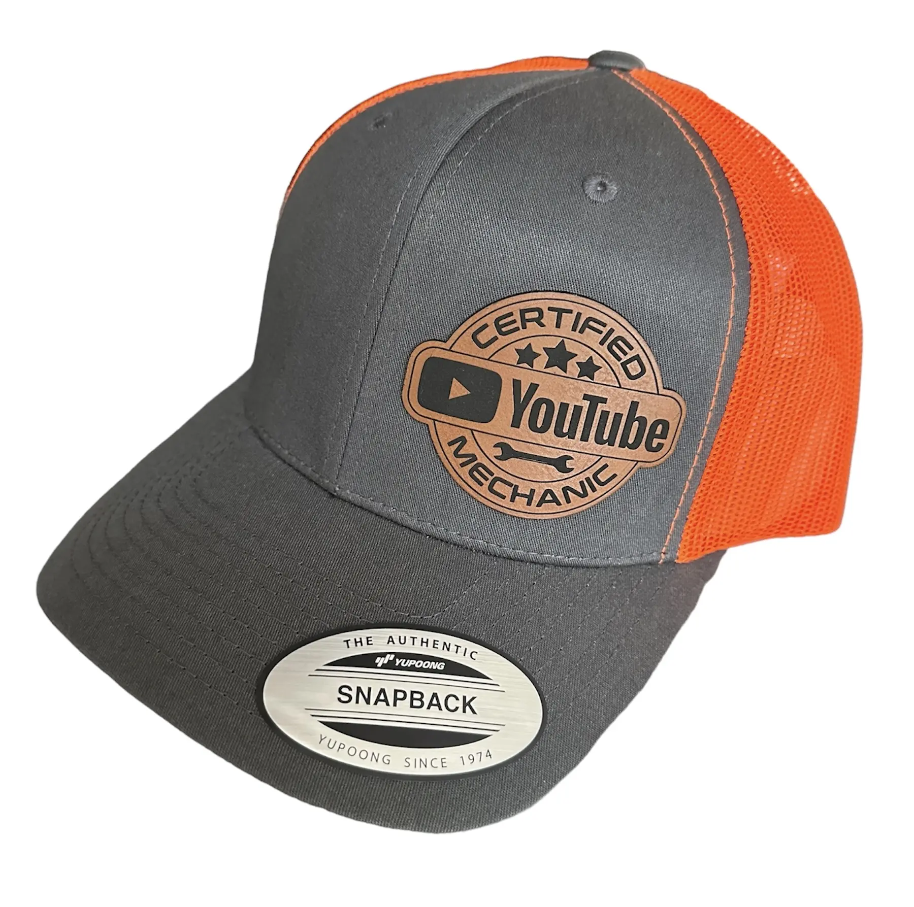 High-Quality Cotton Unisex Baseball Cap for YouTube Fans, Everyday Wear Hat with Certified YouTube Mechanic Leather Patch, UV Sun Shield