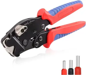 Ferrule Crimping Tool AWG 30-5 - Fixable Range, Square Self-Adjusting Ratchet Crimper for End-Sleeves, Wire Ends Terimnals (Crimper 16-4H)