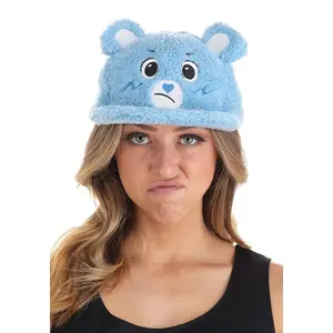 HalloweenCostumes Men's Grumpy Bear Care Bears Fuzzy Cap, Special Occasion Costume Accessory