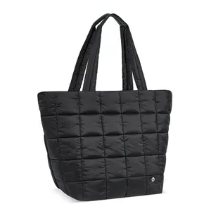 [Large Version]WESTBRONCO Large Puffer Women Tote Bag Quilted Shoulder storage Bag Nylon Top Handle Handbag For School,Gym,Work,Travel Outdoor bag for spring