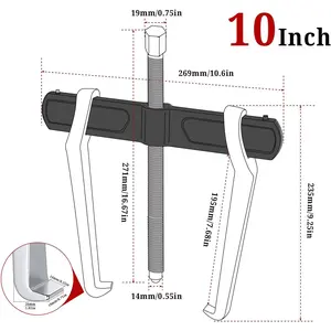 10" 2 Jaw Gear Puller, Bearing & Pulley Removal Tool, Internal External Reversible for Flywheel, Gears & Pulleys