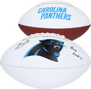 Bryce Young Carolina Panthers Autographed Franklin White Panel Football with "Keep Pounding" Inscription - Fanatics Authentic Certified