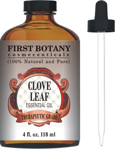 First Botany Cosmeceuticals Therapeutic Grade Clove Leaf Essential Oil with a Glass Dropper, 4 fl oz