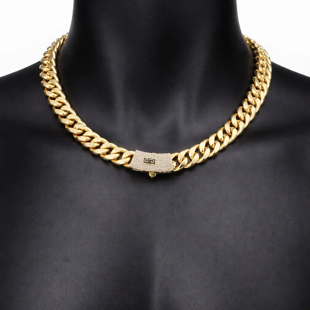 Cuban link Ice Crystal Necklace