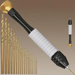 Manual Rotary Craft Drill Tool with Micro Bits (0.8mm-2.5mm) - Precision Hand Drill for Jewelry Making, Resin, Wood, Plastic - Miniature Drill for Beads, Clay, DIY Projects - Reusable & Versatile wire stripper