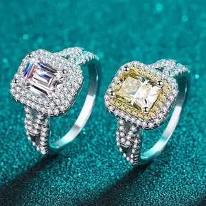 #31 - 2 carat Emerald cut moissanite ring size 4.5