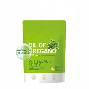 Oregano Oil Softgels with Black Cumin, 6000mg Natural | Gluten-Free Herbal Supplement (300 Capsules) seed dietary Antioxidant Botanical Supplement