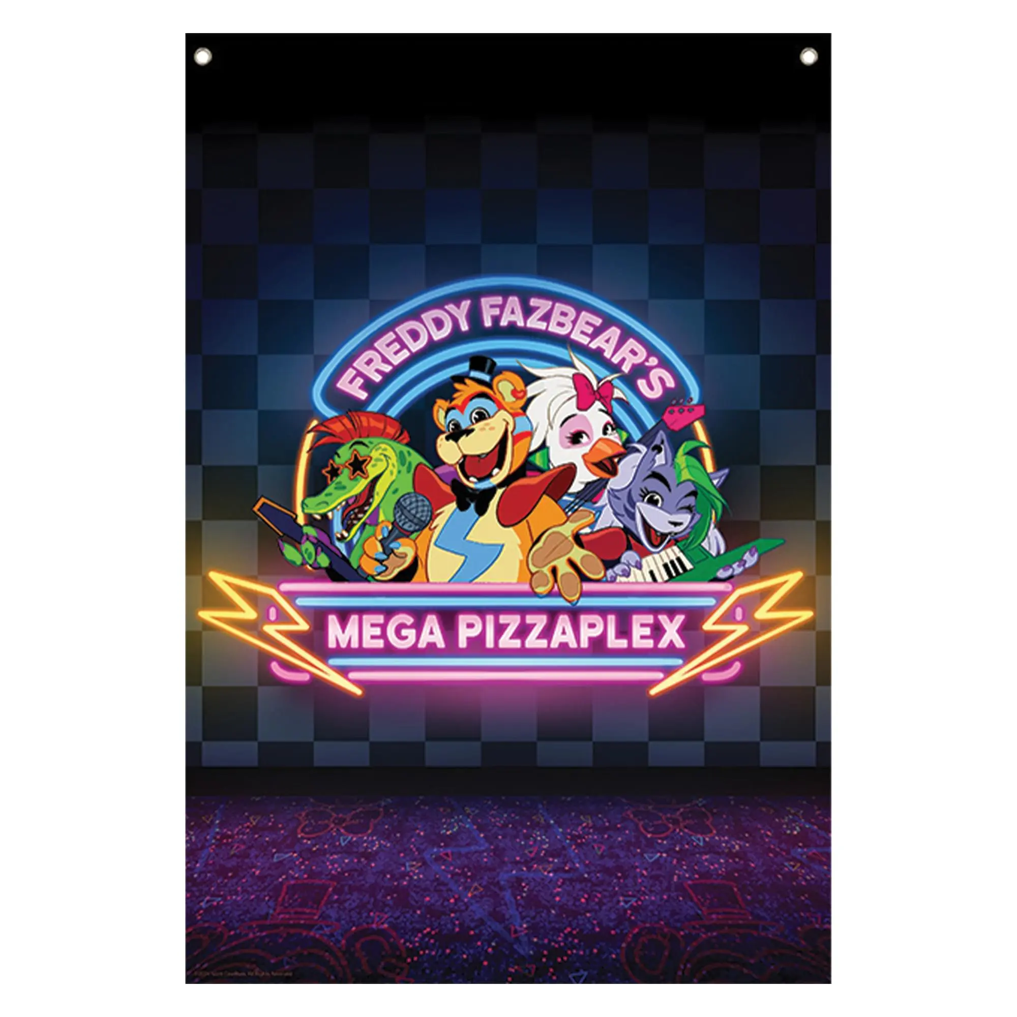 Five Nights At Freddy's Mega Pizzaplex Fabric Wall Banner | 33.5 x 49.5 Inches