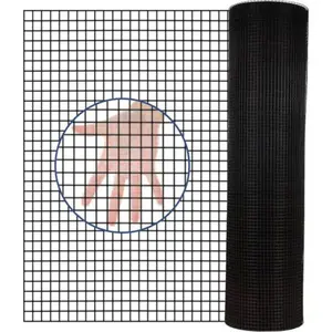 D ProTool Hub 24 inch×50 ft Black Vinyl Coated Hardware Cloth 21 Gauge 1/4 inch PVC Welded Wire Fence Supports Poultry Netting Cage for Chicken Coop