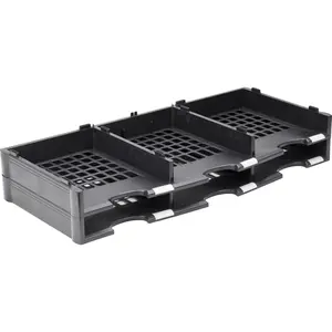212 MAIN Modular 6-Compartment Literature Organizer Add-On Unit, Black, File Tray, Desk Organization Tool with Label Holder, 9x12 in Document Storage Solution