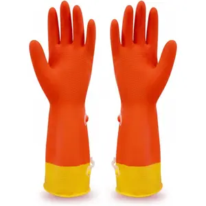 USE FUN Kitchen Rubber Gloves -   Latex, Durable Non-Slip  Dishwashing Gloves, M/L/XL