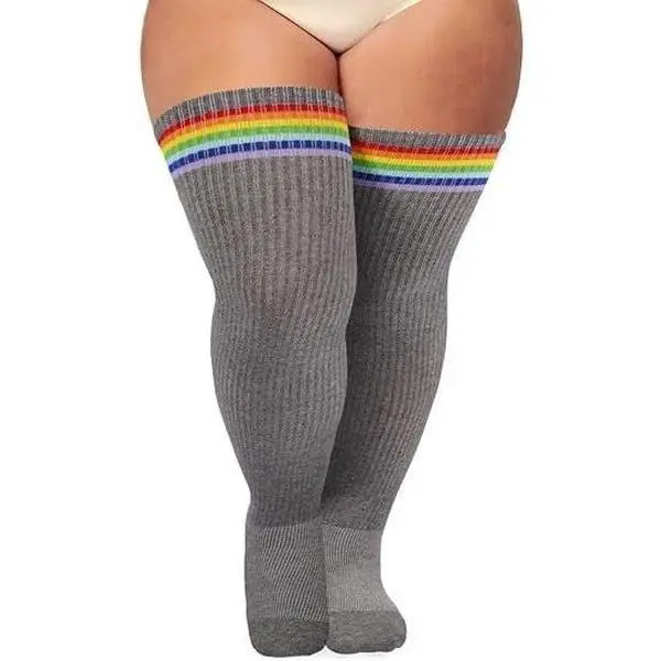Plus Size Over The Knee Athletic Socks - Women's Soft Cotton for Curvy Calves