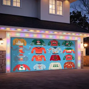 Ugly Christmas Sweater Garage Door Banner Backdrop