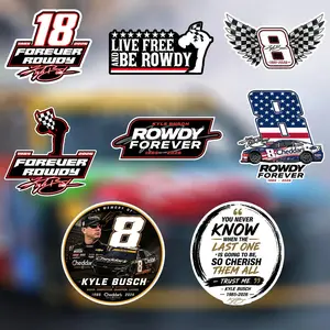 (Buy 5 Get Free Shipping) Vintage Kyle Busch Memorial Sticker & Magnet - Automotive Racing Retro Stock Car Motorsports Fan Accessories