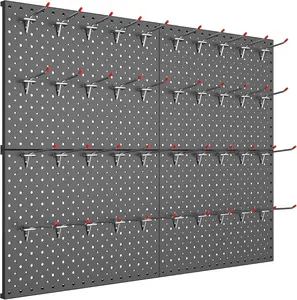 Pegboard Panels and for, Workbench, Shop, Shed Tool Organizer Peg Board with 1/8" & 1/4" Holes, Modular Wall-Mounted Pegboard with Pegboard(Black)