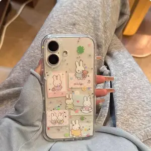 New Cute Cartoon Miffy Rabbit Phone Case for Apple iPhone 17 Pro Max 16 Pro 14 Plus Full Coverage Fun Creative Protective Shell Easy Install Durable Material Casing Accessories