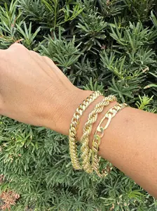 14K Gold Plated Bracelet - 8 Inch Luxury Miami Bracelet Jewelry Gifts - High-Quality Brass Material Non-Tarnish