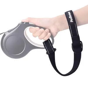 PetBonus Short Dog Leash, Safety Wrist Strap for Retractable Dog Leash, Reflective Design and Adjustable Soft Padded Handle, Extra Layer Security for Pet Stroller