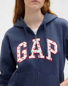 Relaxed Gap Logo Zip Hoodie_Navy Cherries