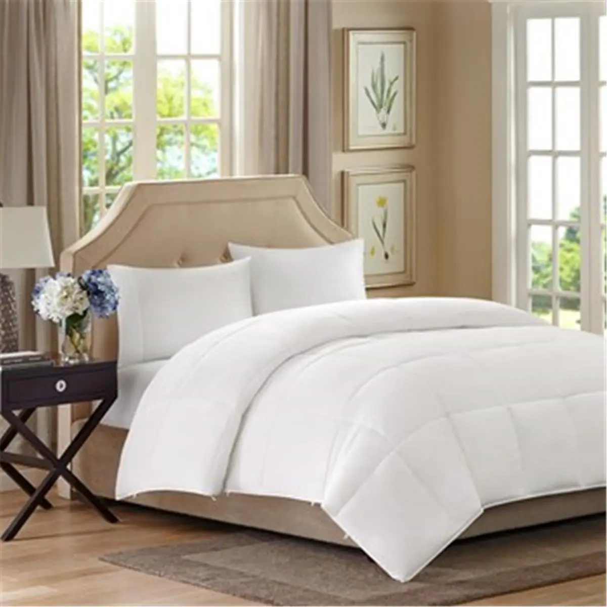 Sleep Philosophy Benton 2-Layer Lightweight Down Alternative Duvet Comforter with Box Quilting, Machine Washable, White - Twin, Lightweight Duvet