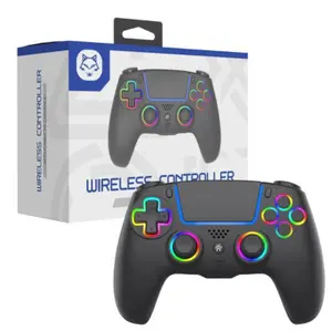 NEW Anti-Drift PS5 Pro Wireless Controller with 7 RGB Colors Lighting Dual Vibration Turbo 6 Axis Gyro Sensor Programmable Headset Jack for PS5 Pro PC MAC iOS Android10 Steam Deck Remote Joystick Colorful