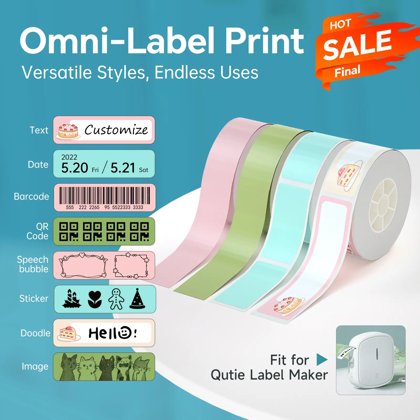 Clearance Deal | 15mm x 4m Label Tape Roll, Label Maker Tape for Thermal Label Printers & Label Makers, Compatible with P24 P31S P21, Qutie Self-Adhesive Labels, Strong Adhesive, No Curl & Clean Tear