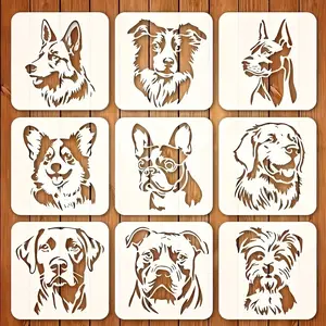 Large Dog Templates Set of 9, Includes German Shepherd, Bulldog, French Bulldog, Labrador, Poodle, Perfect for Painting, Crafts, Home Decor
