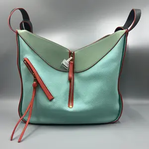 Pre-owned Loewe LEATHER Crossbody Bags US0007 Calfskin Medium Hammock Shoulder Bag Blue Multicolor OH1007