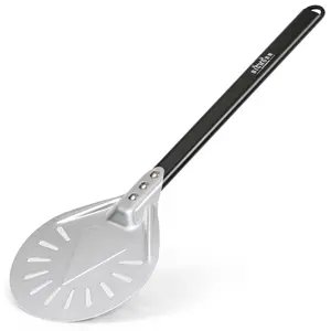 BIG HORN Outdoor Pizza Peel - 7-Inch Non-Stick Anodized Aluminum with Smooth Surface for Effortless Pizza Turning in Indoor & Outdoor Ovens