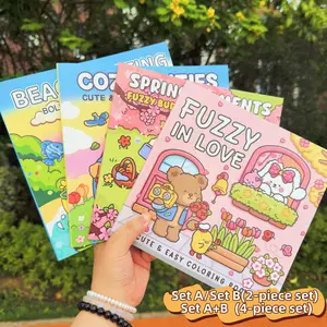 Cartoon Themed Coloring Book, DIY Painting Book, Water Coloring Books, DIY Painting Supplies for Adults & Teens, Suitable for Daily Leisure