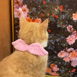 Pet Cat Angel Wing Collar Adjustable Bell Collar Cute Teddy Cat Necklace Pet Accessories
