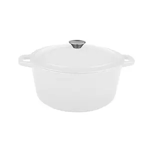 BergHoff Neo 5-quart Cast Iron Oval Covered Dutch Oven, White