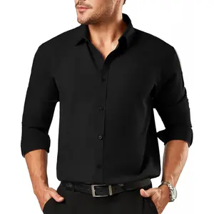 Dress Shirts for Men Big and Tall(XL Big-6XL Big Tall) Button Down Long Sleeve Tuxedo Business Casual Collared Shirt