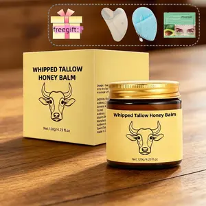 Whipped Grass-Fed Beef Tallow Balm with Honey, Natural Face & Body Moisturizer for Dry and Sensitive Skin