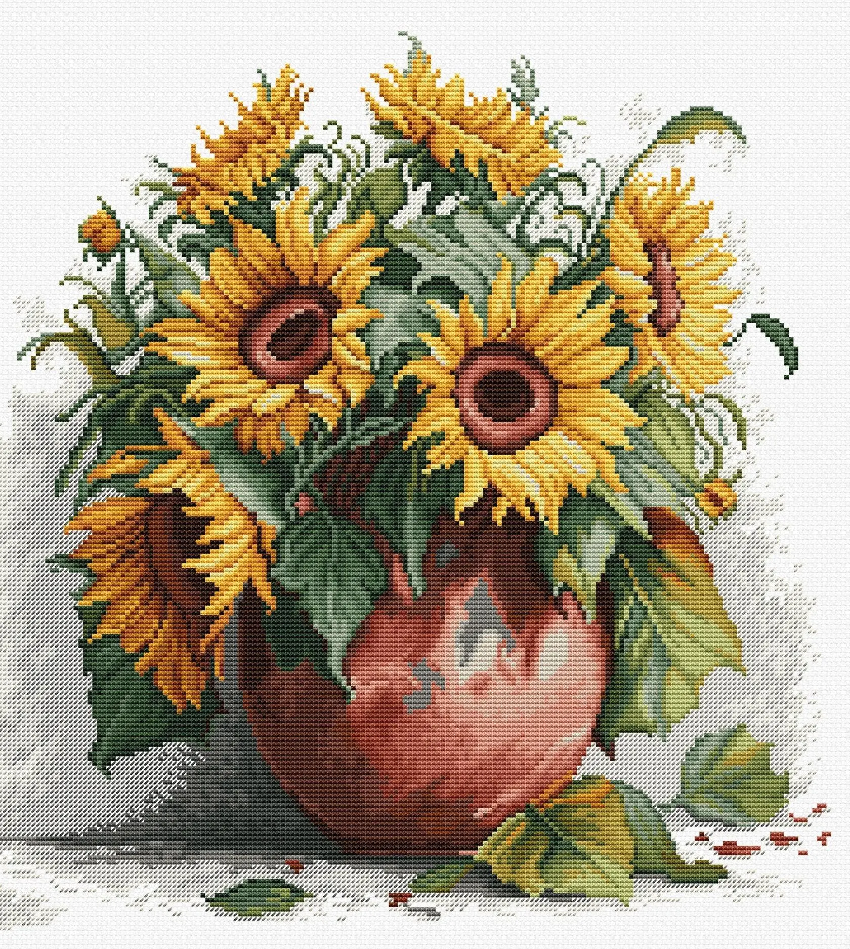 The Sunflowers Counted Cross-Stitch Kit by Luca-S B7021L