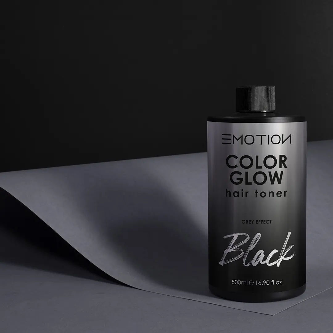 Emotion Color Glow Black Hair Toner with Fruit Acids for Enhanced Luminosity and Hydration 500ml