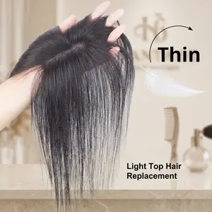 EC Topper for Women -  14 Inch Straight，Clip - In Instant Volume for Thinning Hair，7.5*11cm Natural Straight Full handtie，Lightweight Breathable，Soft Synthetic Fiber for Daily Volume Hair loss & Cover gray hair，Rich gradient Colors