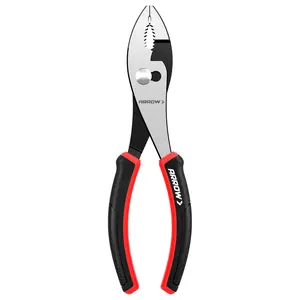 ARROW Slip Joint Pliers, 8 Inch High Carbon Steel Pliers Tool with Rust Resistant Finish, Comfortable TPR Handle, 3-Zone Jaw for Gripping, Tightening, or Loosening Nuts and Bolts