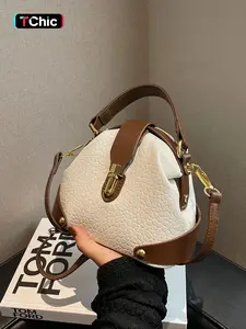 Women's Elegant Colorblock Handbag, Fashionable PU Leather Crossbody Bag, Casual Trendy Versatile High-end Commuting Bag, Elegant Bags