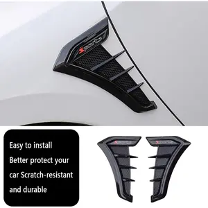 Car Decorations, Universal 2pcs Fender Decorative Sticker, Side Vent Cover,1 Pair Rubber Car Front Fender Vent Cover Trim Decoration Sticker, Universal for Most Cars Baffles/Guard Strips/Friction Strips.