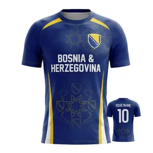[Custom Name & Number] Bosnia Herzegovina #2 Football Fan Jersey, Haiti National Team Inspired Graphic Jersey, Haiti Flag Soccer Supporter Jersey, Caribbean Streetwear Football Jersey, Haiti Soccer Fan Graphic Tee, Retro Haiti Football Shirt, IslandJersey