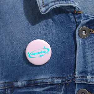 aquarius oddball (cyan) button (light pink)