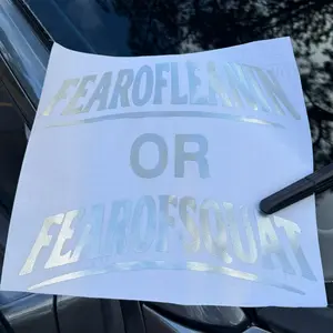 Fear Of Leaning Or Fear Of Squat Windsheild Banner (put size in notes or personal message)