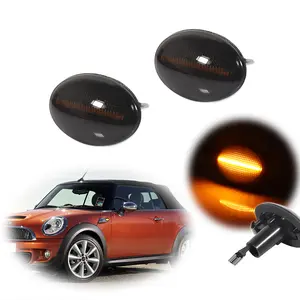 2pcs For MINI Cooper R55 R56 R57 R58 R59 Smoked Amber LED Side Marker lamps Lights,Replace OEM 63132751503, 63132751504, 63137292769,63137292770