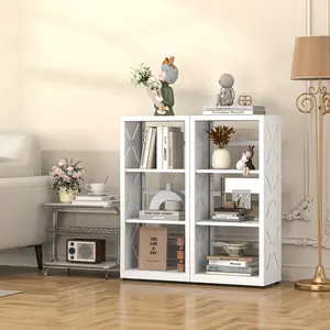 Multifunctional 16-Inch Wide Storage Shelf | 3 Tier Metal Bookshelf With Adjustable Shelves | Display Rack for Books, Plants, Collections | Home Office bedroom