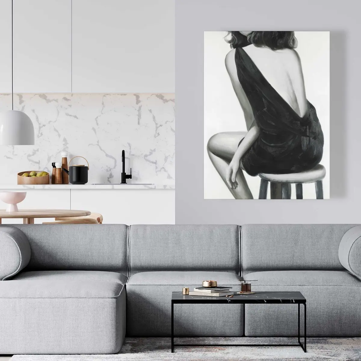 Begin Home Decor C1RC3648X7WG0J 36 x 48 in. Pretty Woman - Black Bedroom Canvas for Stylish Home Decor