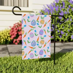 Slightly Subtle Easter Egg and Carrot Garden Banner | Spring House Flag FDT X